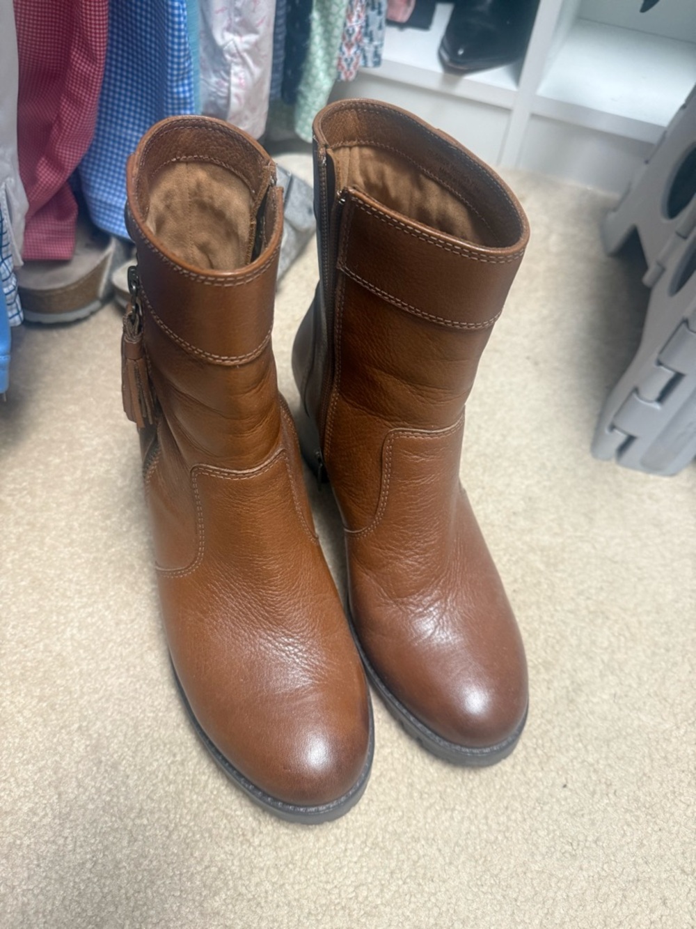 Johnston & Murphy Brown Leather Heeled Ankle Boots